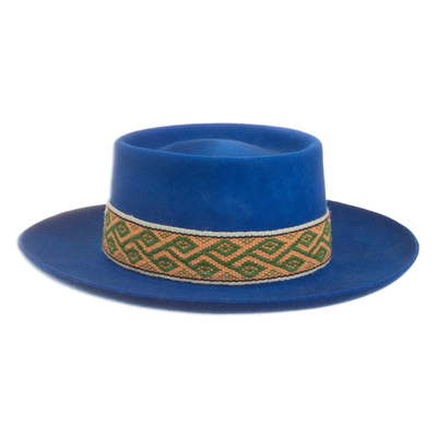 royal blue felt hat