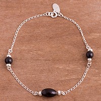 Obsidian station anklet,