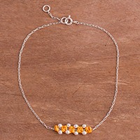 Sterling silver pendant anklet,