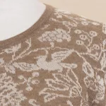 100% baby alpaca cardigan, 'Romance in Tan' - Nature-Themed 100% Baby Alpaca Cardigan in Tan from Peru