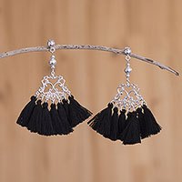 Sterling silver waterfall earrings,