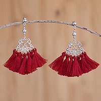 Sterling silver waterfall earrings,