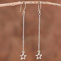 Featured review for Sterling silver dangle earrings, Star Space