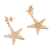 Gold plated sterling silver filigree dangle earrings, 'Starry Cosmos' - Gold Plated Sterling Silver Filigree Star Earrings from Peru (image 2c) thumbail