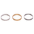 Filigrane Bandringe aus vergoldetem und Sterlingsilber, (3er-Set) - Drei vergoldete und filigrane Sterlingsilber-Bandringe