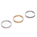 Gold plated and sterling silver filigree band rings, 'Colonial Trilogy' (set of 3) - Three Gold Plated and Sterling Silver Filigree Band Rings