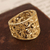 Gold plated sterling silver filigree band ring, 'Colonial Swirl' - Gold Plated Sterling Silver Filigree Band Ring from Peru (image 2b) thumbail