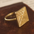 Gold plated sterling silver filigree cocktail ring, 'Colonial Square' - Gold Plated Sterling Silver Filigree Cocktail Ring from Peru (image 2b) thumbail