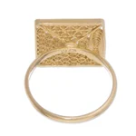 Gold plated sterling silver filigree cocktail ring, 'Colonial Square' - Gold Plated Sterling Silver Filigree Cocktail Ring from Peru