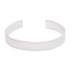 Sterling silver filigree cuff bracelet, 'Colonial Shine' - Sterling Silver Filigree Cuff Bracelet from Peru