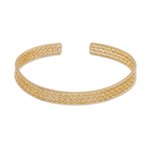 Gold plated sterling silver filigree cuff bracelet, 'Colonial Shine' - Gold Plated Sterling Silver Filigree Cuff Bracelet from Peru