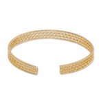 Gold plated sterling silver filigree cuff bracelet, 'Colonial Shine' - Gold Plated Sterling Silver Filigree Cuff Bracelet from Peru