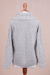 Alpaca blend cardigan, 'Pearl Grey Enchantment' - Cable Knit Alpaca Blend Cardigan in Pearl Grey from Peru (image 2c) thumbail