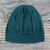 100% alpaca knit hat, 'Andean Comfort in Teal' - Hand-Knit 100% Alpaca Hat in Teal from Peru thumbail