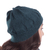 100% alpaca knit hat, 'Andean Comfort in Teal' - Hand-Knit 100% Alpaca Hat in Teal from Peru (image 2c) thumbail