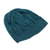 100% alpaca knit hat, 'Andean Comfort in Teal' - Hand-Knit 100% Alpaca Hat in Teal from Peru (image 2e) thumbail