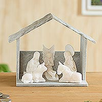 Alabaster nativity scene, Sacred Love in Grey