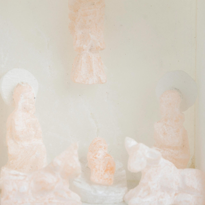Alabaster mini nativity scene, 'Intricate Nativity' - Handcrafted Alabaster Mini Nativity Scene from Peru