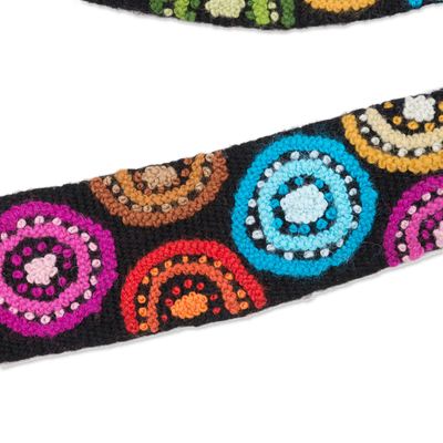 Wool belt, 'Andean Multicolor' - Multicolored Embroidered Wool Belt from Peru