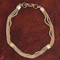 Gold plated sterling silver chain bracelet, Gold Royalty