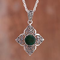 Featured review for Chrysocolla pendant necklace, Andean Petals