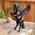 Cedar wood sculpture, 'Magic Pegasus' - Hand-Carved Cedar Wood Pegasus Sculpture from Peru (image 2) thumbail