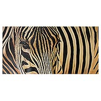 'Zebra Profile' (2019) - Signed Closeup Painting of a Zebra from Peru (2019)