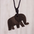 Wood pendant necklace, 'Mystical Force' - Hand-Carved Wood Elephant Pendant Necklace from Peru thumbail