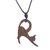 Wood pendant necklace, 'Relaxing Stretch' - Wood Pendant Necklace of a Cat from Peru