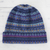 100% alpaca hat, 'Blue Mountain Range' - 100% Alpaca Knit Hat in Blue from Peru (image 2b) thumbail