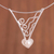 Halskette mit Anhänger aus Zuchtperlen - Halskette mit gewelltem, herzförmigem Zuchtperlenanhänger aus Peru