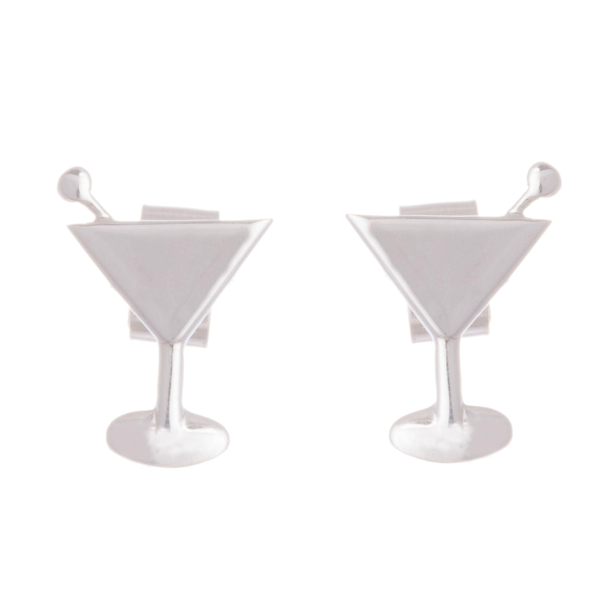 Sterling Silver Martini Glass Button Earrings from Peru Martini