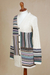 100% alpaca cardigan, 'Patchwork' - Ivory and Multi-Color Patchwork 100% Alpaca Knit Cardigan (image 2d) thumbail