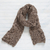 100% alpaca scarf, 'Chocolate River' - Brown and White 100% Alpaca Hand Knit Cable Stitch Scarf (image 2) thumbail