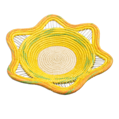Chambira Tree Fiber Decorative Basket in Multicolor