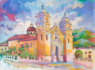 Impressionist Painting of Tarma Church in Peru