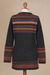 100% alpaca cardigan, 'Patchwork in Graphite' - Cable Knit 100% Alpaca Cardigan in Graphite from Peru (image 2g) thumbail