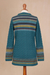 100% alpaca cardigan, 'Patchwork in Teal' - Cable Knit 100% Alpaca Cardigan in Teal from Peru (image 2f) thumbail
