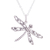 Silver pendant necklace, 'Wings of the Dragonfly' - Artisan Crafted Silver Dragonfly Necklace from Peru (image 2a) thumbail