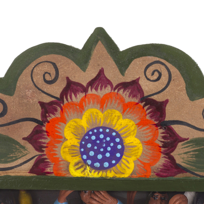 Retablo de cerámica y madera - Retablo de Madera y Cerámica de Colores Celebrando la Igualdad