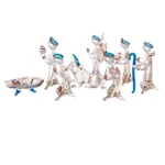 Glass nativity scene, 'Festivity' (10 piece) - Clear Gilded Glass Nativity Scene from Peru (10 Piece)