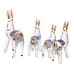 Glass figurines, 'Llamas of the Andes' (set of 4) - Clear Glass Gilded Llama Figurines from Peru (Set of 4)