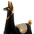 Glass figurines, 'Black Llamas of the Andes' (set of 4) - Set of 4 Black Glass Llama Figurines with Gilded Accents