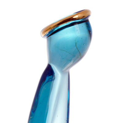 Figuras de vidrio, (6 piezas) - Belén de Cristal Azul de Perú (6 Piezas)