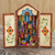 Ceramic retablo, 'Colorful Marketplace' - Colorful Wood and Ceramic Retablo of Weavers at Market (image 2) thumbail