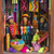 Ceramic retablo, 'Colorful Marketplace' - Colorful Wood and Ceramic Retablo of Weavers at Market