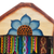 Ceramic retablo, 'Colorful Marketplace' - Colorful Wood and Ceramic Retablo of Weavers at Market