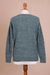 Alpaca blend pullover sweater, 'Mesa Mist' - Azure Blue Baby Alpaca Blend Long Sleeve V-Neck Knit Sweater (image 2f) thumbail