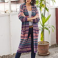 Featured review for Baby alpaca blend duster cardigan, Mesa Sunrise