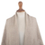 Alpaca blend shawl, 'Dreamy Mist' - Warm White Alpaca Blend Eyelet and Cable Knit Shawl (image 2d) thumbail